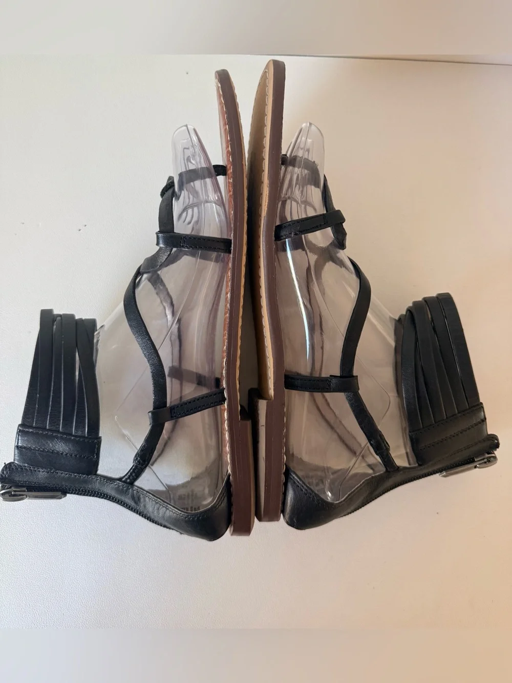 Sam Edelman Black Leather Ginette Gladiator Sandals Ankle Wrap Boho Festival - Picture 8 of 12